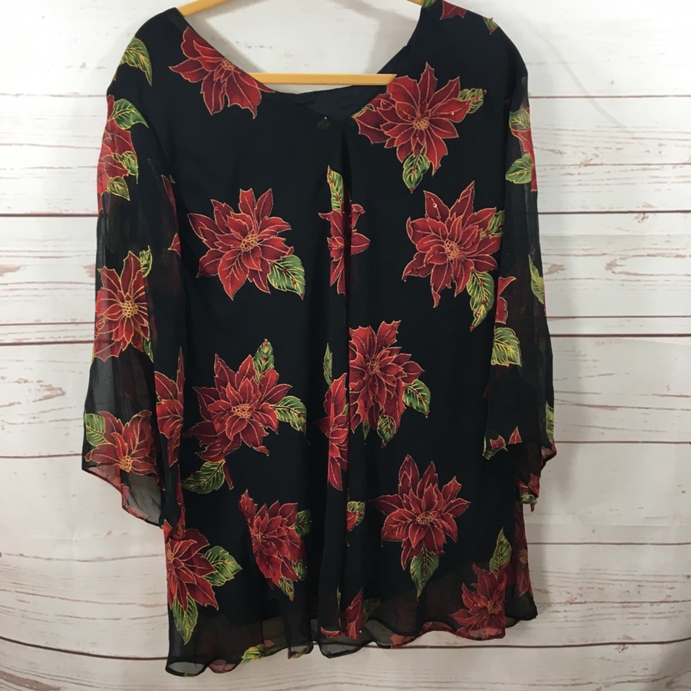 Signature jmb Christmas Floral top